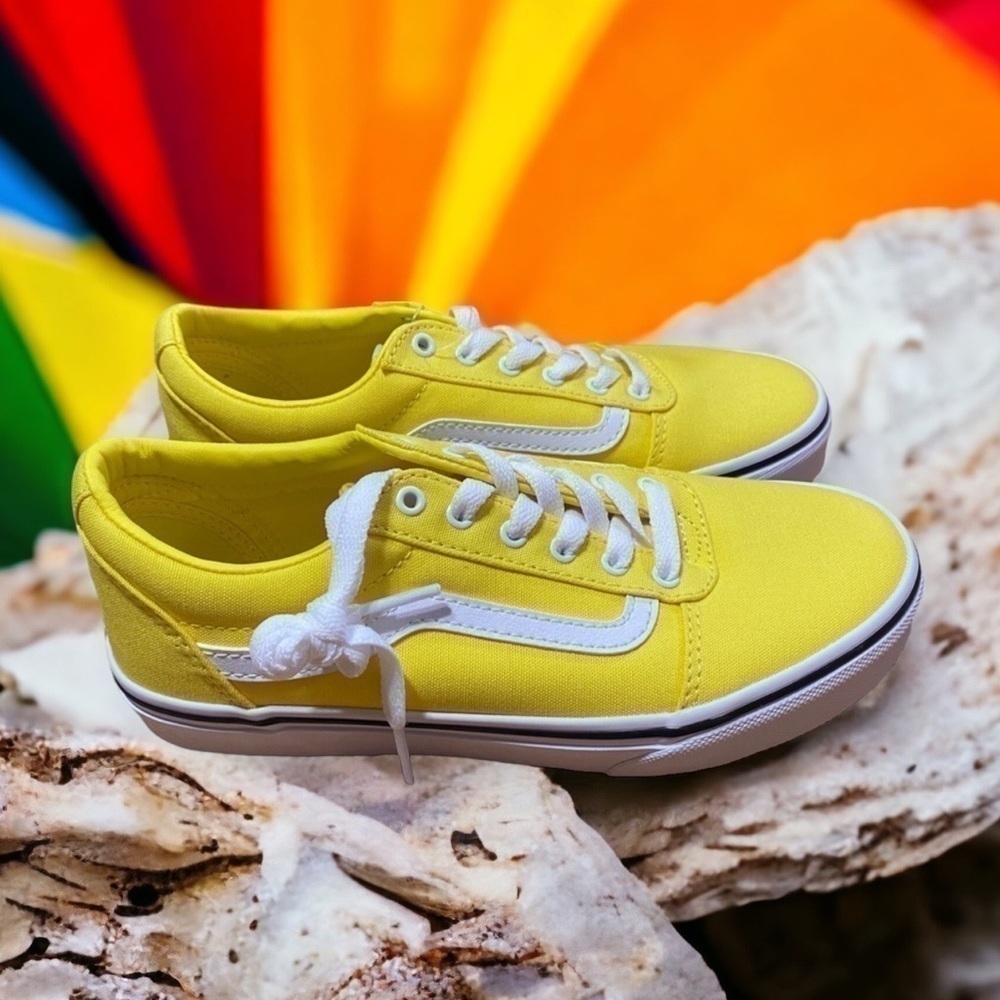 Vans Ward Blazing Yellow Sneakers Shoes NEW Kids Youth 1 3 4